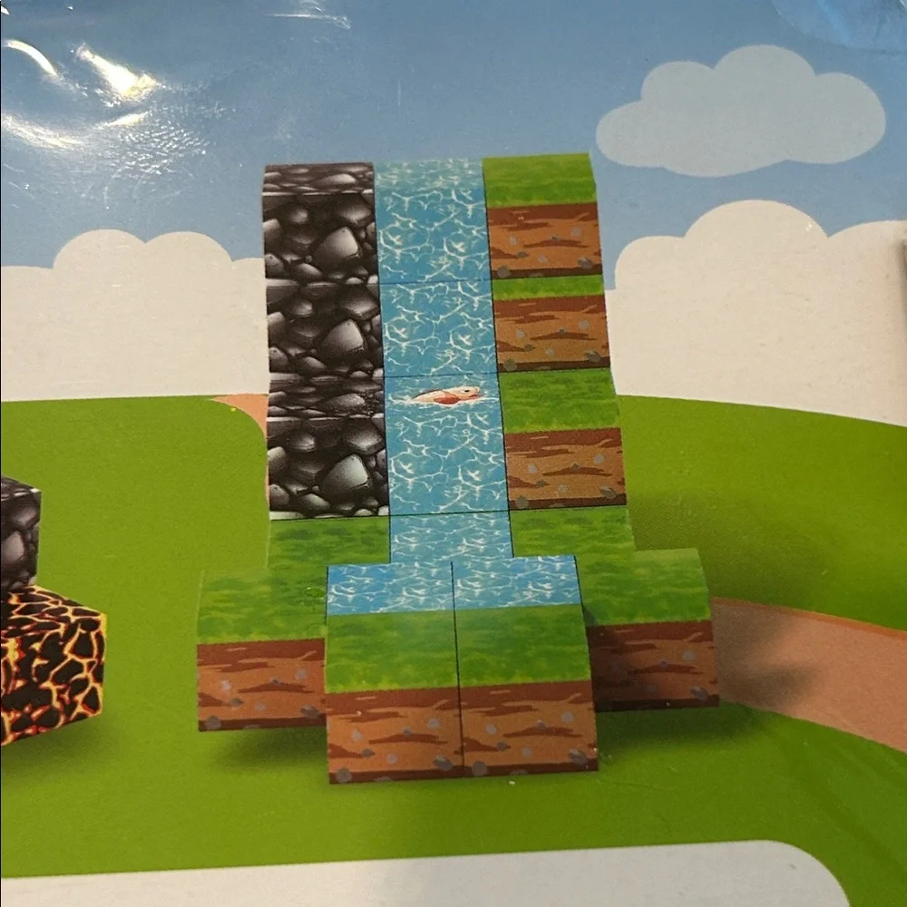 84 Piece Magnetic Building Cubes Build A 3D Magnetic World Trees Flowers Water
